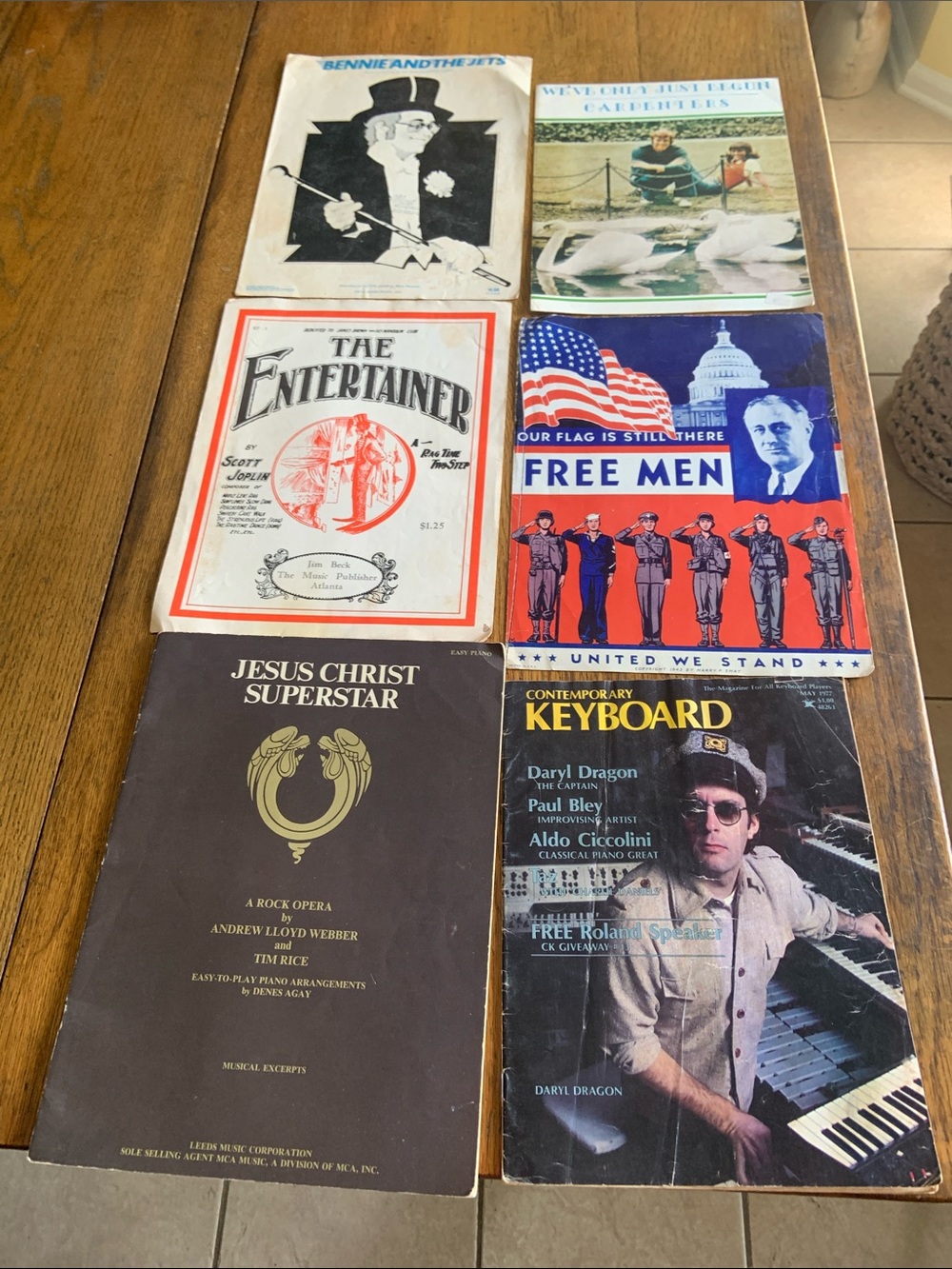 Vintage Sheet Music and Keyboard magazine Set - Multi-Color Covers
